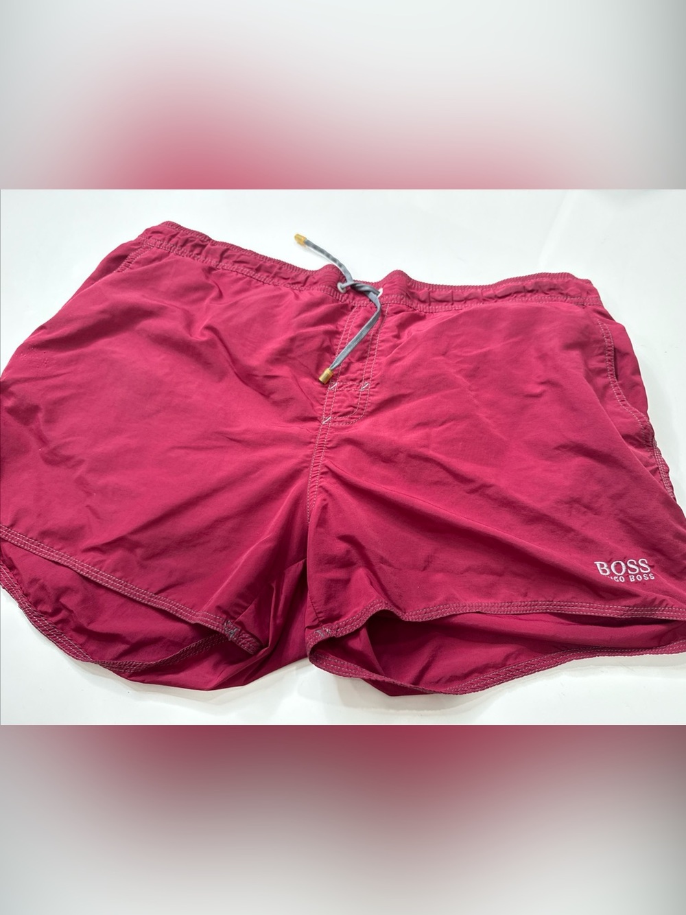 Hugo Boss HUGO Mens Red Swim Trunks Shorts Size L Large A020626